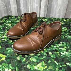 Old Navy Buck Shoe Faux-Leather Derby Buck Shoes Cognac Size 9